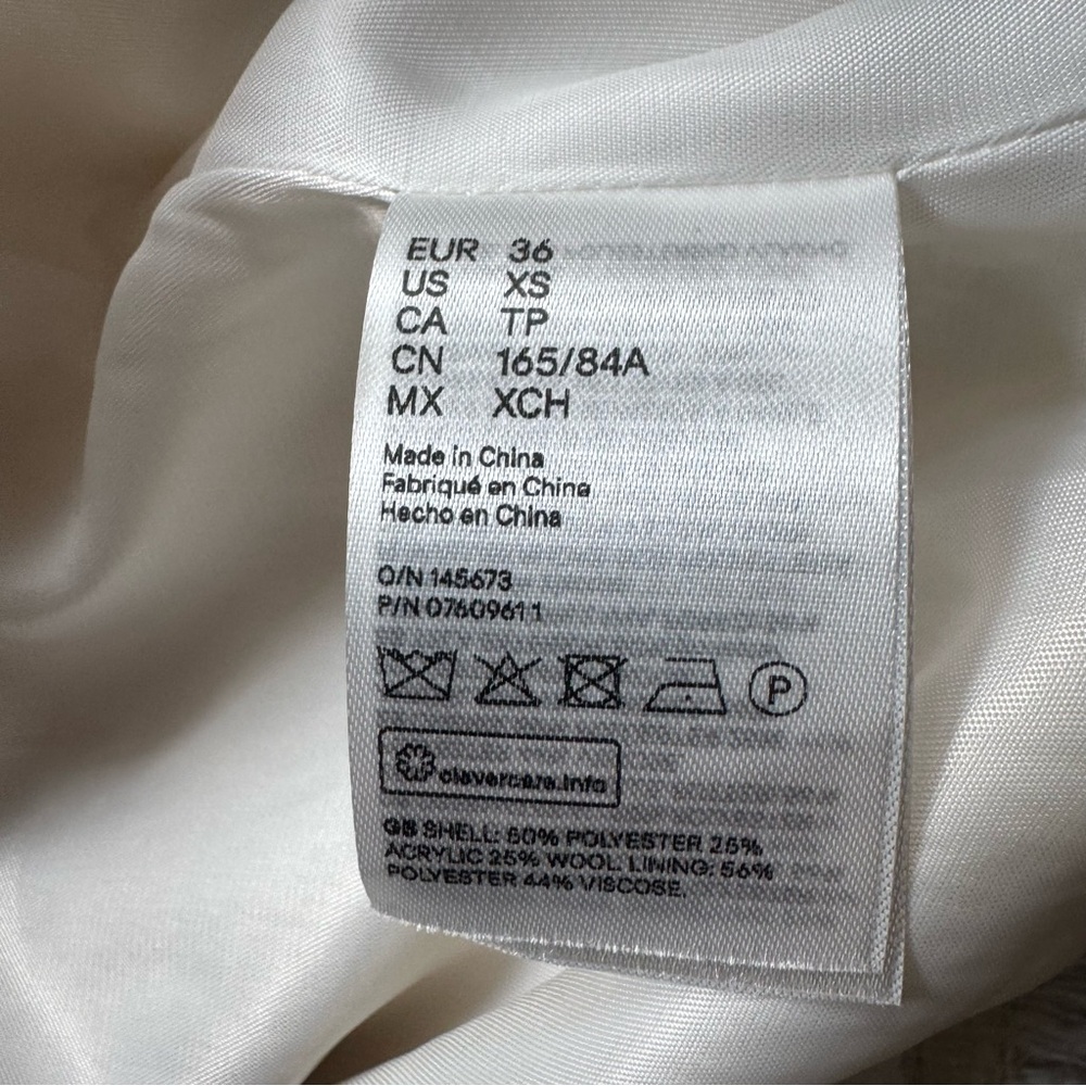 Cream Textured Jacket H&M New Without Tags Size XS - Picture 13 of 16